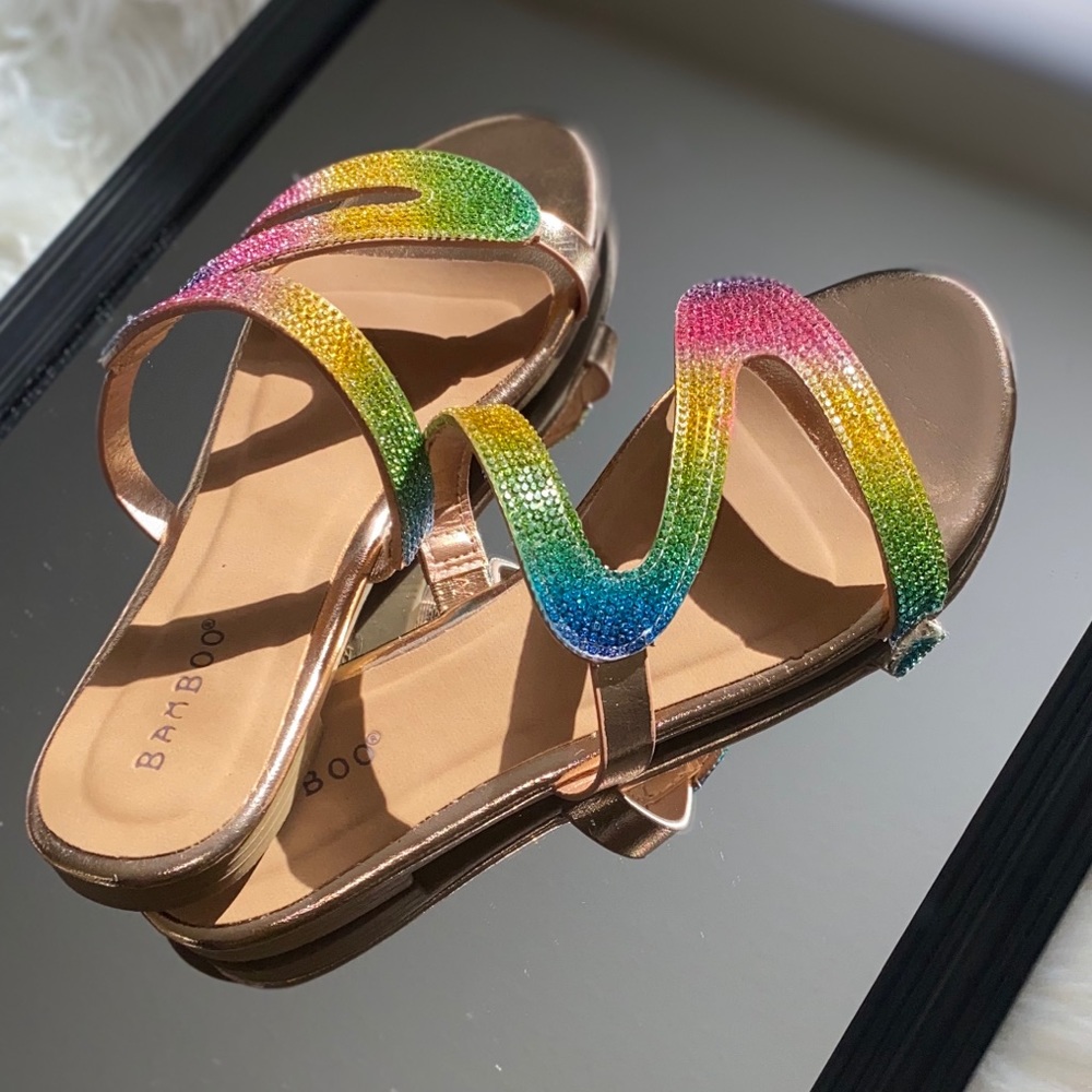 💙💗Kimora💛🧡 Rosegold Rhinestone Sandal - Picture 3 of 3